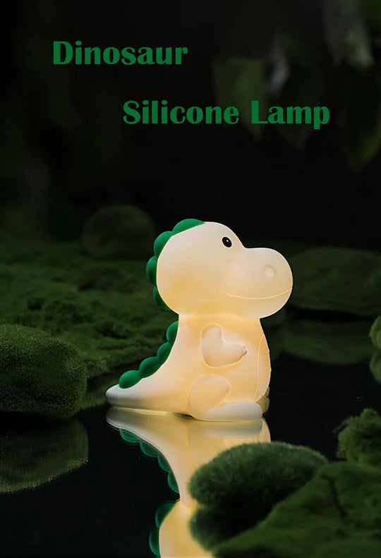 Veilleuse Dinosaure Bébé Kalinatur™ | Lampe de Nuit Silicone Douce, Rechargeable USB, Multicolore & Sans Onde
